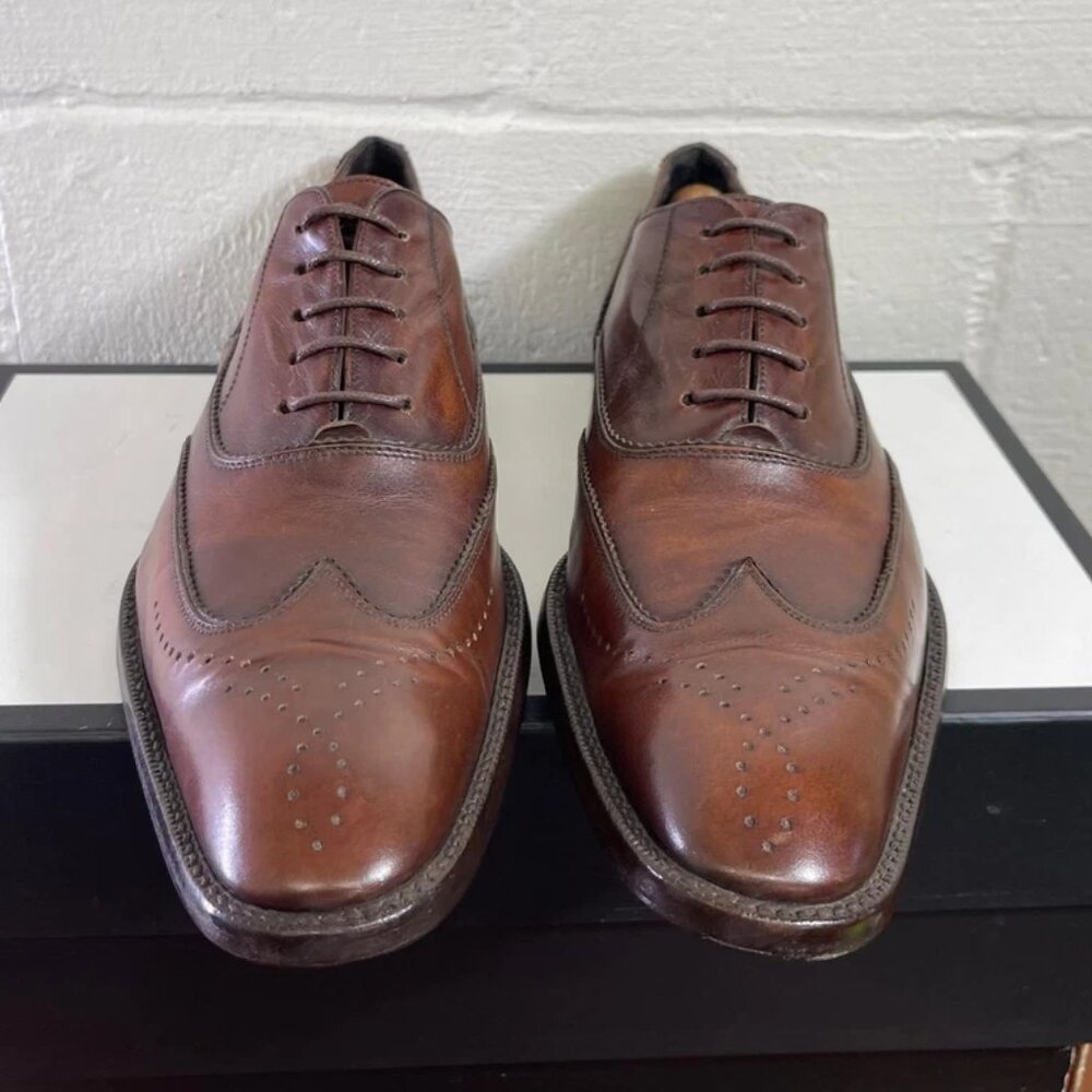 To Boot New York Adam Derrick Brown Leather Wingtip Oxford Dress Shoes Men's 9.5